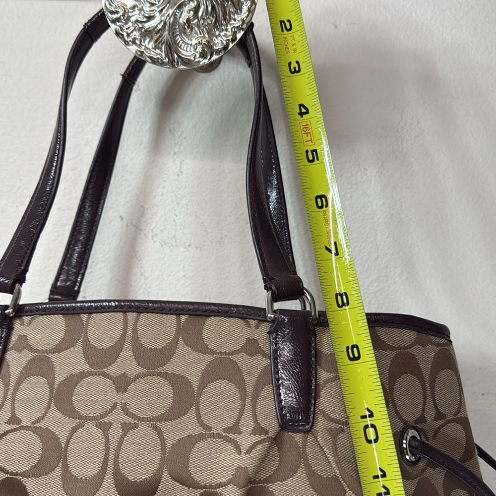 (X2) Coach, Brown shoulder bag with signature founded in 1941 - Picture 9 of 15